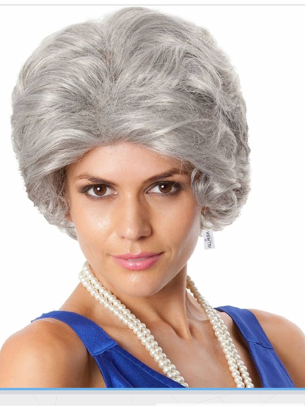 Laura Old Lady Classic Short Silver Grey Women's Wig - Elegant Style nwt costume